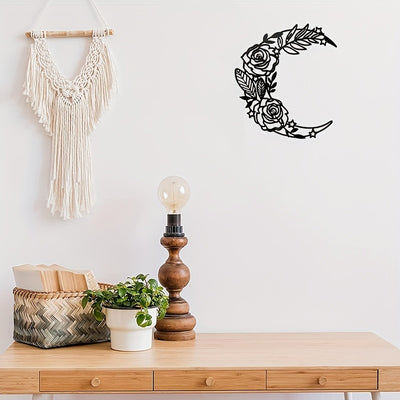 Boho Moon Phase Metal Art: Celestial Elegance for Your Home Décor