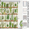 Whimsical Cactus Shower Curtain: Delightful Green Plant Bonsai Design for a Tropical Oasis in Your Bathroom