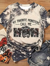 Vintage Call Me Mom T-shirt, Crew Neck Short Sleeve Loose My Favorite, Women's Clothing