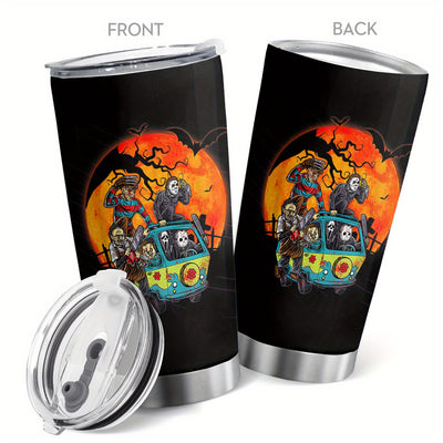 20oz Stainless Steel Insulated Tumbler With Funny Halloween Design - Perfect for Home, Office, and Travel