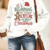 Festive and Cozy: Christmas Slogan Print Pullover Sweatshirt for Women - Perfect Fall/Winter Wardrobe Addition!