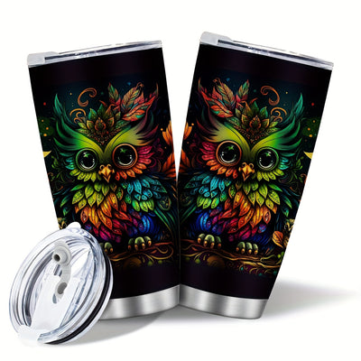 20oz Whimsical Owl Tumbler: A Stylish Stainless Steel Travel Mug for Women, Perfect Gift for Teachers