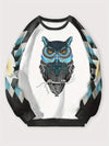 Owl Geometric Print Plus Size Casual Sweatshirt: Stylish and Cozy Plus Size Women's Clothing for Fall/Winter