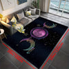 Triple Moon Goddess Galaxy Art Area Rug: Modern Oversized Floor Carpet for Exquisite Home Decor