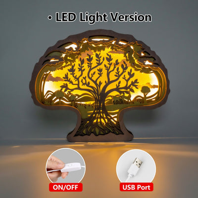 Elevate Your Decor with the Tree of Life 3D Wooden Art Carving: The Perfect Holiday Gift and Artistic Night Light