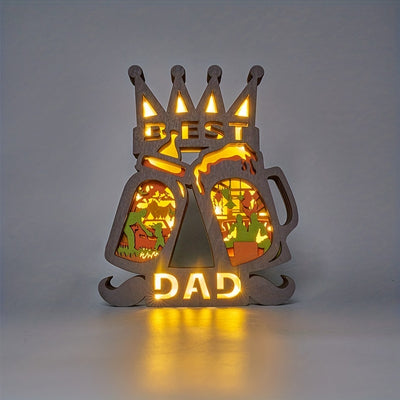 This Bottles & Wine Glasses 3D Wooden Art Carving LED Night Light is perfect for Father's Day. Crafted from all-natural wood, the intricate carving, LEDs, and stylish design make it an ideal home décor item. Its eye-catching design and brilliant illumination make it a thoughtful and unique gift for Dad.