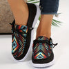 Women's Color Geometric Canvas Shoes - Comfortable Walking Shoes for Casual & Stylish Look