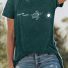 Chic and Playful: Turtle Print Crew Neck T-Shirt - A Stylish Addition to Your Spring/Summer Wardrobe