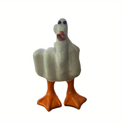 Lucky Duck Hand Gesture Statue: A Creative Garden and Christmas Decoration