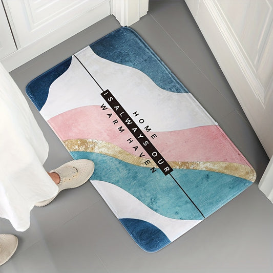 Geometric Bliss: Luxurious and Absorbent Bath Mat for a Stylish Bathroom Experience