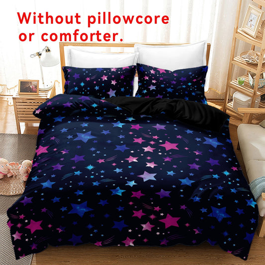 Star Print Bedding Set: Soft and Comfortable Duvet Cover Gift for Kids and Family - Includes 1 Duvet Cover and 2 Pillowcases ( No Core)