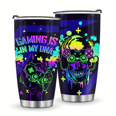 Game On: The Ultimate Gamer's Stainless Steel Tumbler – Perfect for Men, Teen Boys, Girls, and Boyfriends – Stay Refreshed During Epic Gaming Sessions!