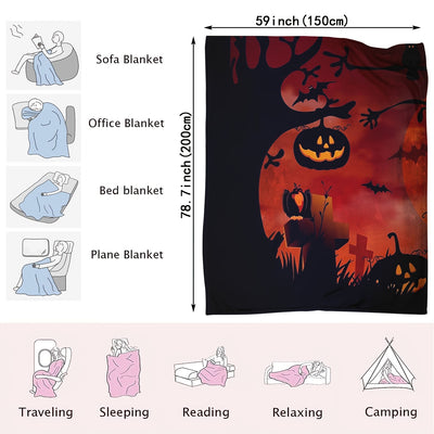 Horror Pumpkin Crow Halloween Blanket: The Ultimate Multi-Purpose Leisure Blanket