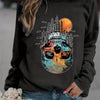 Spooky Chic: Halloween Skull Forest Print Sweatshirt - A Must-Have for Women's Casual Wear