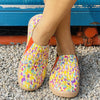 Walk in Style with Women's Colorful Print Canvas Shoes - Fashionable, Comfortable Slip-On Sneakers for Casual Walking