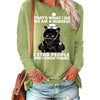 Fashionable and Fun: Women's Plus Size Casual T-Shirt with Hilarious Cat Slogan Print