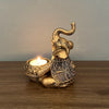 Copper-Color Resin Elephant Candle Holder: Vintage-Inspired Ornament for Candles