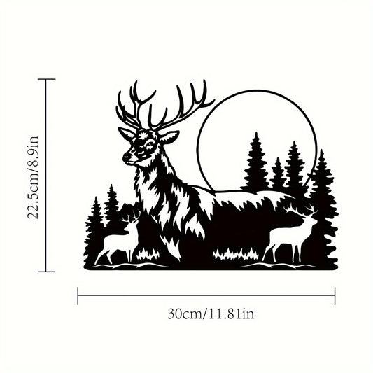 Elevate the ambiance of your fireplace with our Enchanting Deer and Forest Metal Wall Art. This striking piece, featuring a peaceful forest scene with a majestic deer, is the ideal gift for any hunter. Expertly crafted and designed to add charm to any room, this wall decor is a must-have for nature enthusiasts.