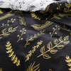 Golden Floral Print Duvet Cover Set: Stylish and Comfortable Bedding for All Seasons - Includes 1 Duvet Cover and 2 Pillowcases (No Core)