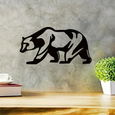 Wildlife Spirit: Metal Bear Wall Art for Office and Home Decor