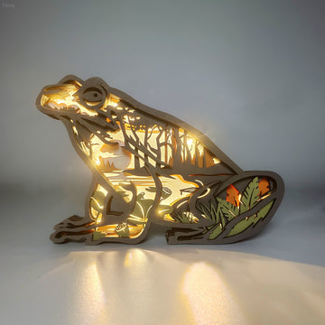 Brighten up your bedroom with the Frog Wooden Art Carving Lamp. Its exquisite design and warm lighting will create a cozy ambiance in any room. The natural wooden material provides a unique look and lasting durability, perfect for adding a decorative touch anywhere.