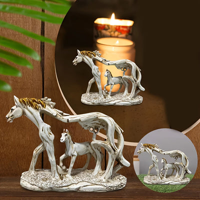 Exquisite Handcrafted Steed: Hollowed-Out Statue for Desktop Decoration