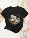 Floral Finesse: Casual Short Sleeve T-Shirt for Spring-Summer - Women's Fashion