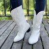 Fashionably Chic: Women's Embroidered Chunky Heel Boots - The Perfect Blend of Style and Comfort