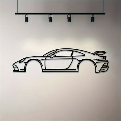 Metal Racing Silhouette Wall Art: Perfect Indoor/Outdoor Decoration for Car Enthusiasts and Automan Gift