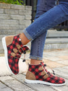 Cozy and Stylish: Women's Ethnic Geometric Pattern Slip-On Thermal Lined Flat Fuzzy Shoes for Winter