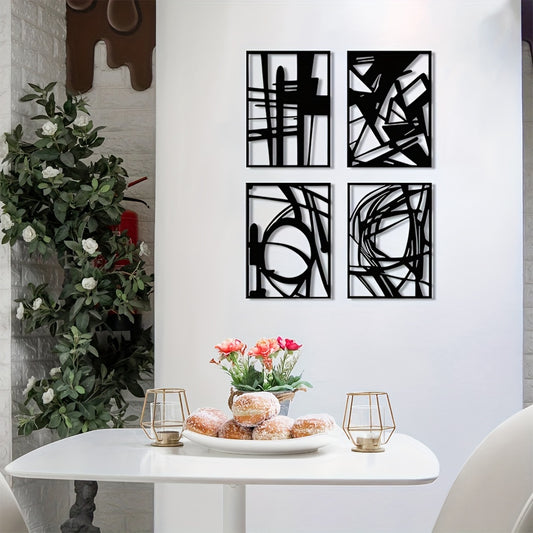 "Add a touch of modern elegance to your living space with our Contemporary Black Abstract Metal Wall Art. Featuring a minimalist design with a 3D texture, this sculpture is a stunning piece that will enhance any room. Made from high-quality metal, it is built to last and make a statement in your home."