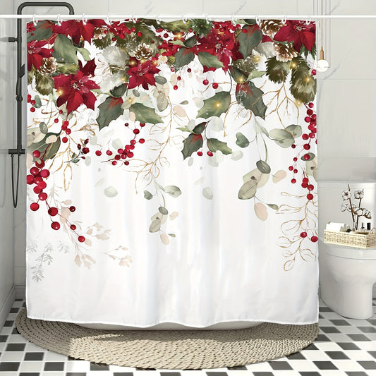 Introducing Floral Blossoms, the perfect addition to your bathroom! This waterproof shower curtain comes with 12 plastic hooks and serves as both a partition and a decorative accessory for your bathtub. Say goodbye to wet floors and hello to a beautiful and organized bathroom, all with Floral Blossoms.