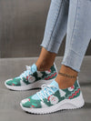 Festive and Funky: Women's Cartoon Santa Claus Print Sneakers - Comfy Christmas Shoes for the Holiday Spirit