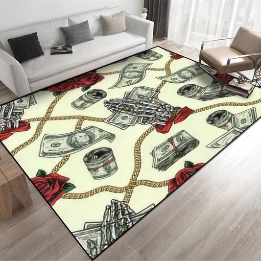 This Vintage Colorful Golden Pattern Area Rug provides a stylish and comfortable addition to any living space. It features a classic and eye-catching golden pattern that adds a touch of vintage elegance to your home. With its polyester construction, it is soft, durable, and easy to clean.
