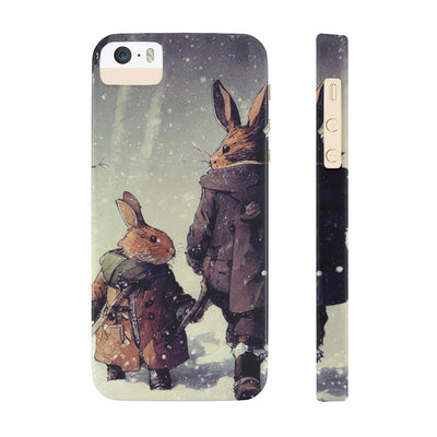 Rabbits in adventurer Phone Case, Rabbit walk in the snow Phone Cases, Case-Mate