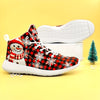 Festive Comfort: Christmas Snowman Plaid Pattern Soft Sneakers for Casual Versatile Style and Lightweight Running