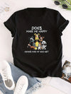 Casual and Trendy: Cartoon Dog Print Crew Neck T-Shirt for Fashionable Summer Looks