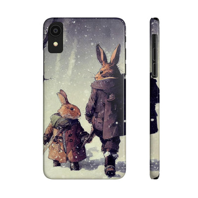 Rabbits in adventurer Phone Case, Rabbit walk in the snow Phone Cases, Case-Mate