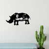 Forest Bison and Rhinoceros Metal Wall Decor: Captivating Wildlife Art for Your Living Room or Bedroom