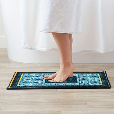 Vintage Boho Design Floor Mat: Soft Plush Bath Rug for Home Décor and Comfort