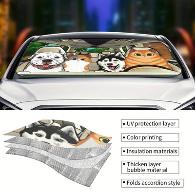 Cartoon Fun Car Windshield Sunshade: Protect Your Car in Style!