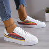 Versatile Low-Top Colorblock Casual Sneakers: Stylish Lace-Up Skate Shoes for Women