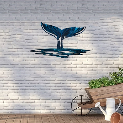 Oceanic Vibes: Metal Art Wall Pendant from the Whale Fish Tail Series - A Captivating Home Indoor Decoration & Housewarming Gift