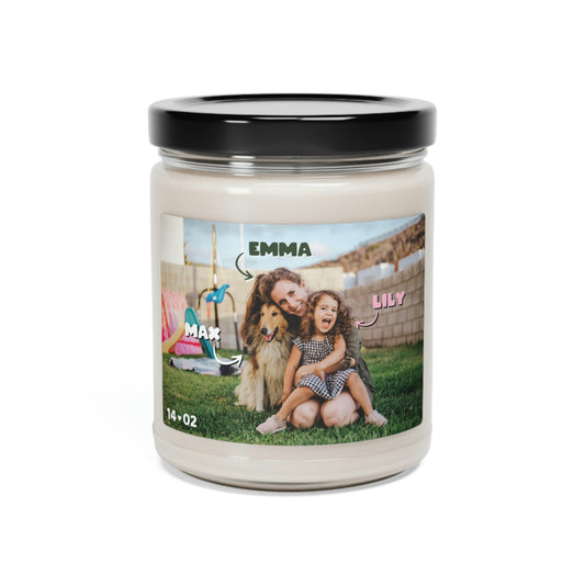 My Family And Pet, Dog Family, Custom Name Candle Gift, Lovely Candle Gift, Soy Candle 9oz CJ24