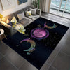 Showcase your appreciation for the divine with this modern oversized floor carpet. Featuring a vibrant Triple Moon Goddess Galaxy Art design, this area rug will give your home a unique, exquisite decor. Enhance your home with this modern, oversized carpet.