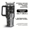 40oz Skull Design Double-Layer Vacuum Technology Tumbler - Perfect for Sports, Fitness, and Travel - Ideal Gift for Kids and Adults