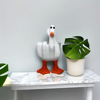 Lucky Duck Hand Gesture Statue: A Creative Garden and Christmas Decoration