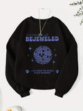 Add a touch of glamour to your wardrobe with our Glamorous Geometric Infusion sweatshirt for women. This eye-catching piece features a stunning bejeweled-letter graphic print that is sure to make a statement. Made with high-quality materials, this sweatshirt offers both style and comfort. Elevate your wardrobe with this must-have piece.
