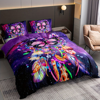 Dream Catcher Print Duvet Cover Set: Transform Your Bedroom with Comfort and Style - 1*Duvet Cover + 2*Pillowcase, Without Core