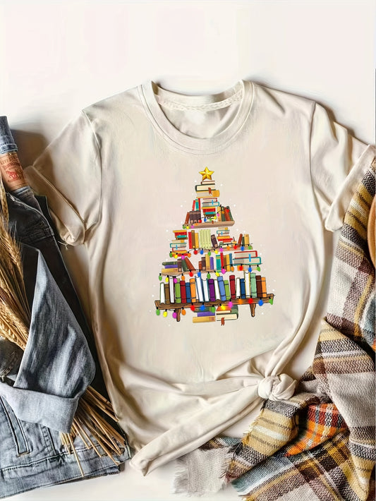 Upgrade your spring/summer wardrobe with our Book Lover's Casual Crew Neck T-Shirt. Made with a stylish and playful design, this top is a must-have for any book lover. Its comfortable crew neck fit makes it perfect for everyday wear. Show off your love for books in style!